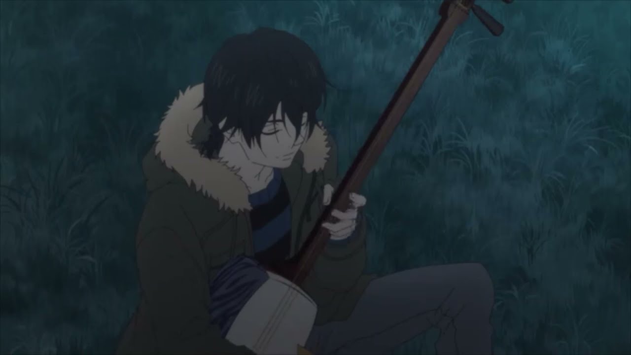 Setsu plays Shamisen all night by the river side, Yuna caught Taketo cheating. Mashiro no oto.