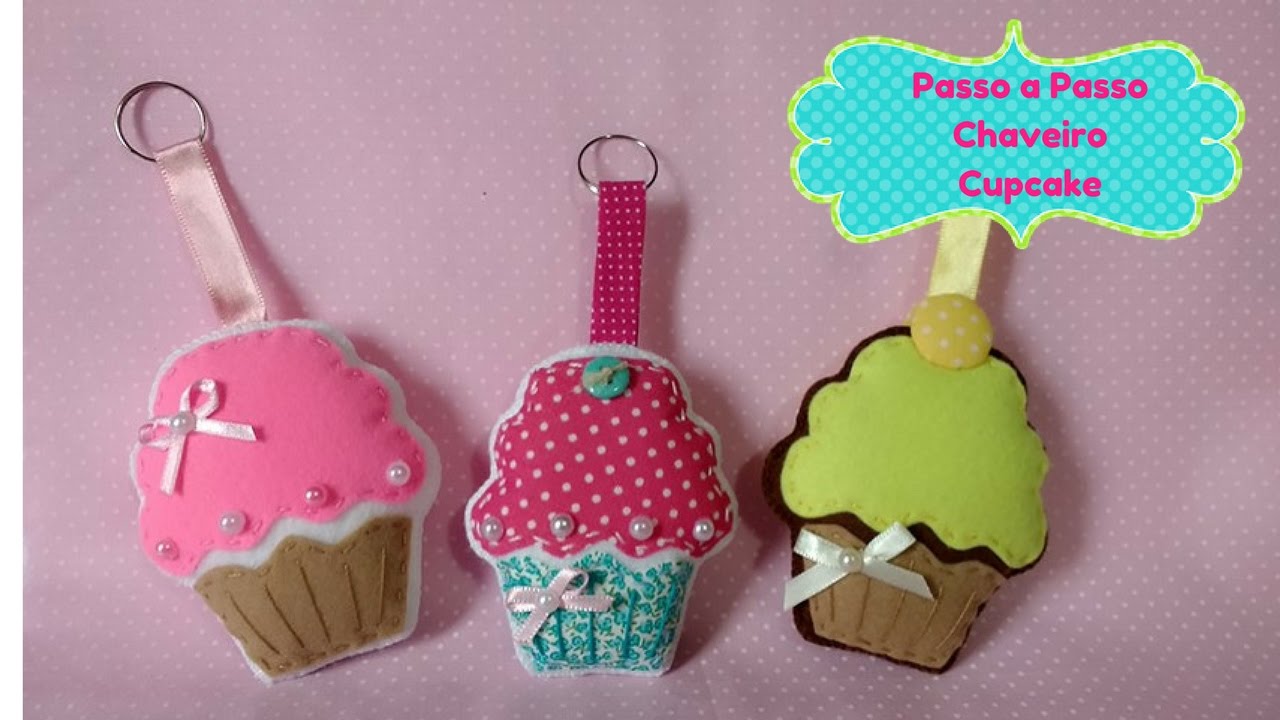 DIY - Chaveiro cupcake de feltro