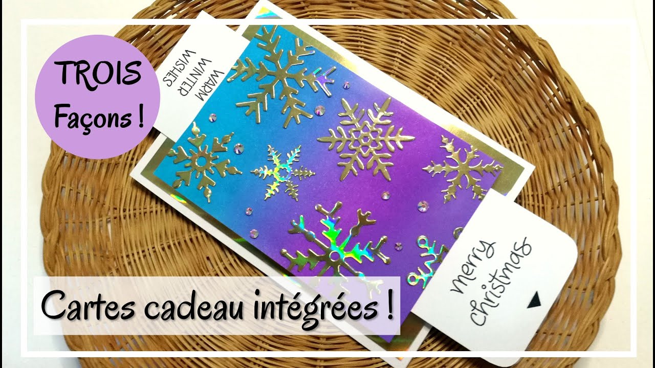 TUTO CARTES de NOEL : Comment intégrer une CARTE CADEAU - 3 façons ! Cartes interactives ! DIY Scrap