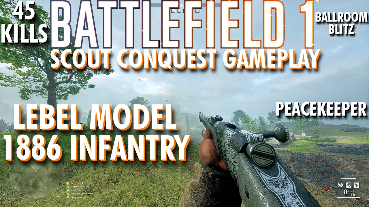 Went Up The Ladder A Second To Early... Lebel 1886 Gameplay - Battlefield 1 Conquest No Commentary