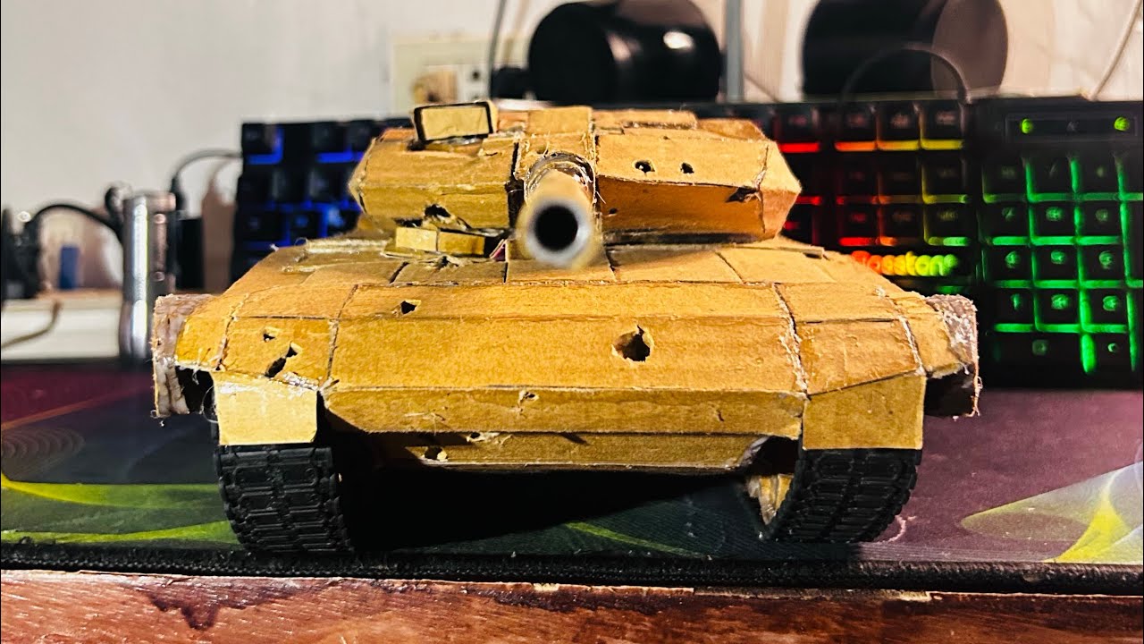 Leopard 2A7V DIY Cardboard vs Powerful Dart Cannon #warthunder #diy #germany #leopard #tank #viral