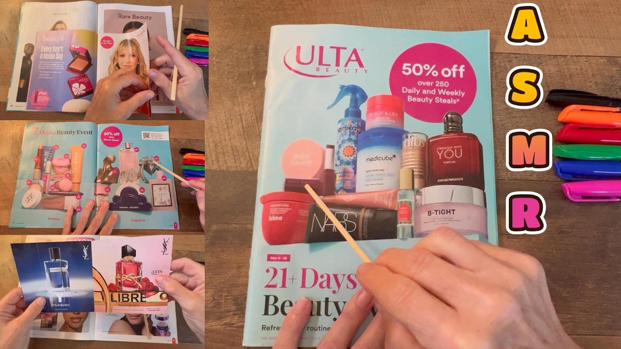 ASMR Tracing/Tingly Look through Ulta magazine Soft Spoken😴
