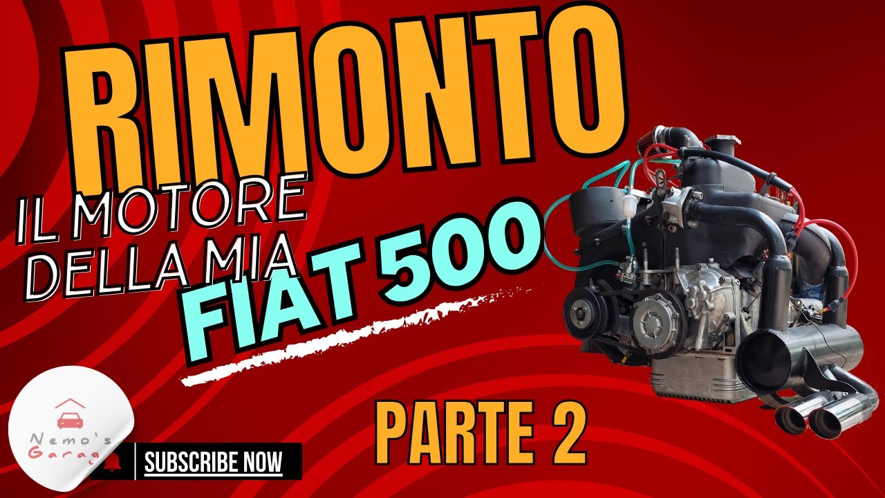 Rimonto motore Fiat 500 - Parte 2 (Alb. camme, corona, catena, segmenti pist.) #fiat500 #nemosgarage