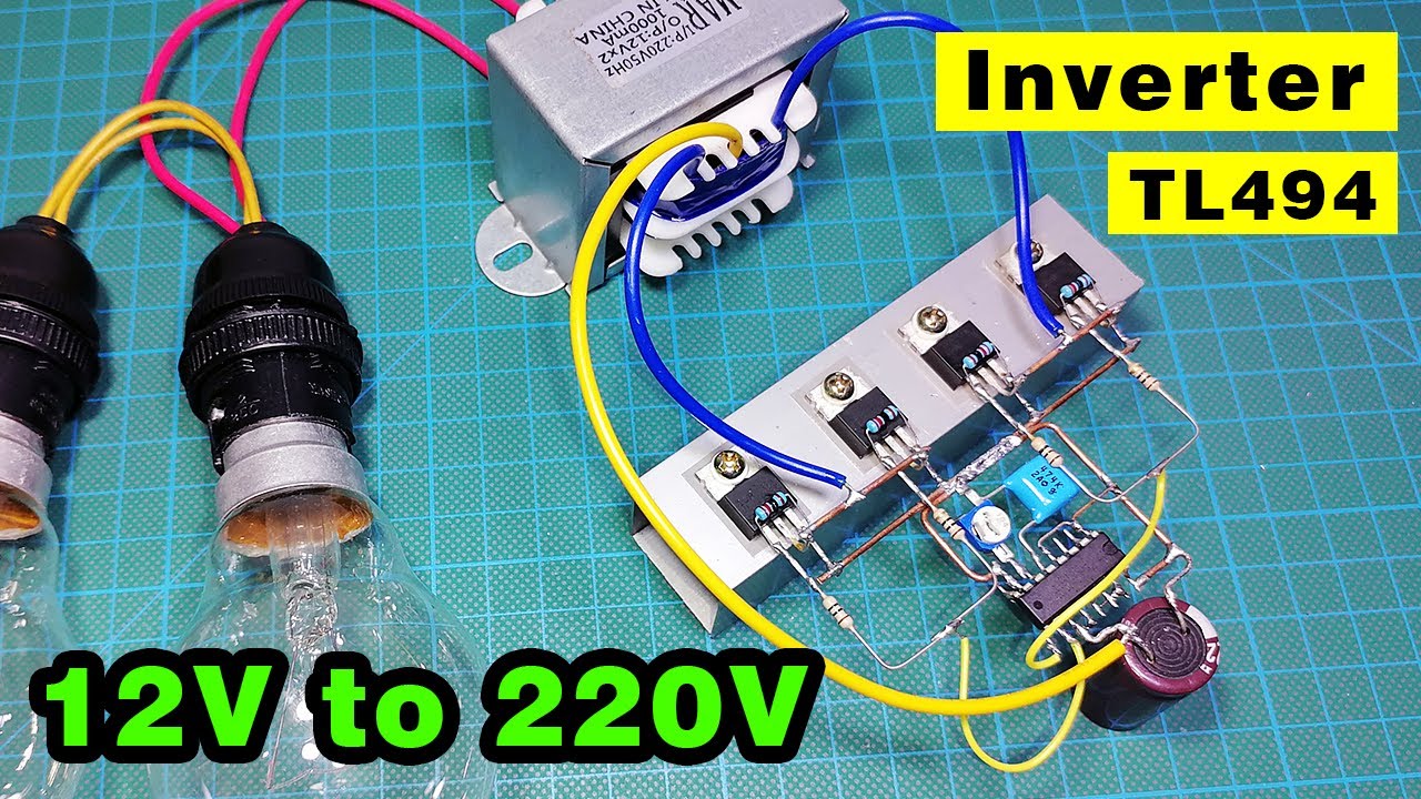 How to make a Powerful Inverter 12V DC to 220V AC using TL494, Irfz44