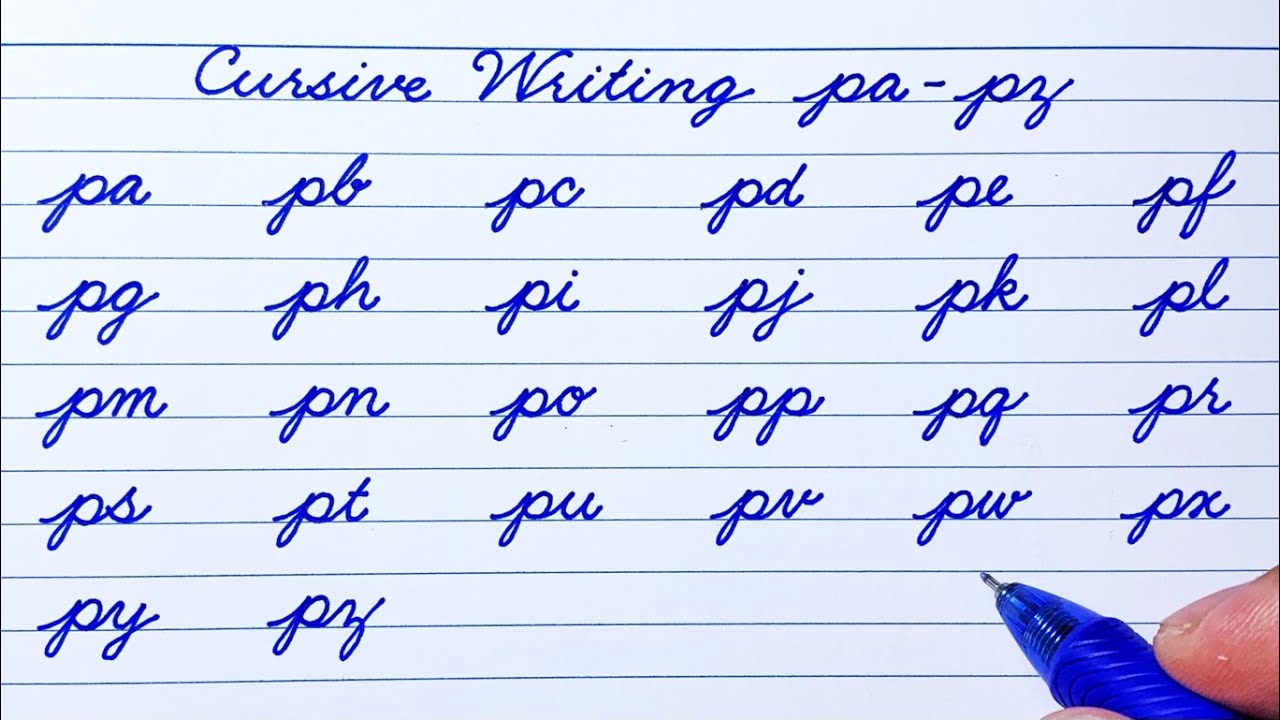 Cursive writing | Connecting letters pa to pz | Cursive handwriting practice | cursive a to z | abcd