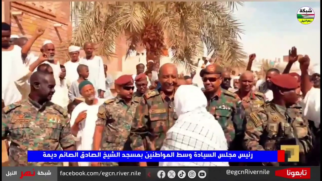 ⭕  البــرهـــان يؤدي صلاة الجمعة بمسجد الشيخ الصادق الصائم ديمة