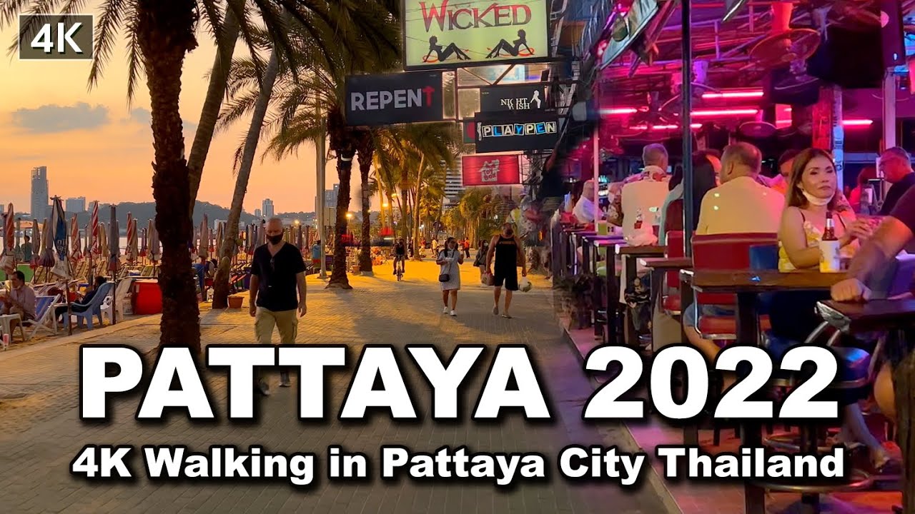 【🇹🇭 4K】Thailand 2022 Walking in Pattaya City | Beach | Nightlife