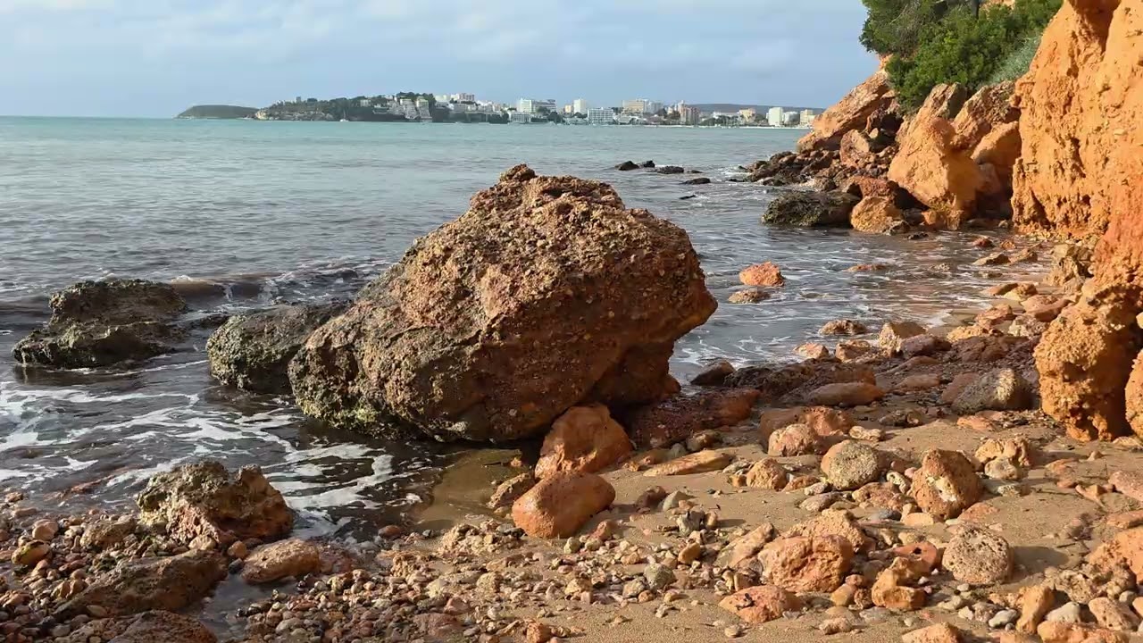 Winter Surf at a Wild Beach in Mallorca | Mediterranean Sea Ambience | RevealHorizons.visuals