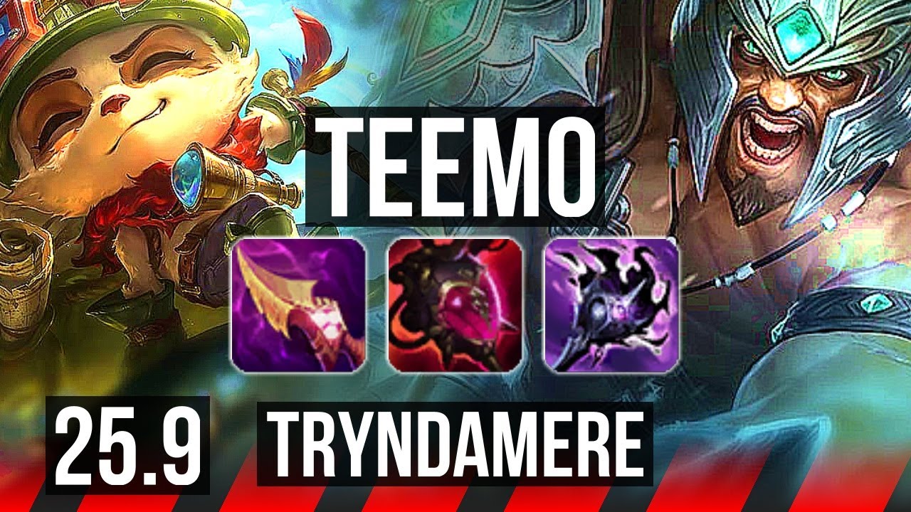 TEEMO vs TRYNDAMERE (TOP) | 10 solo kills | EUW Master | 25.9