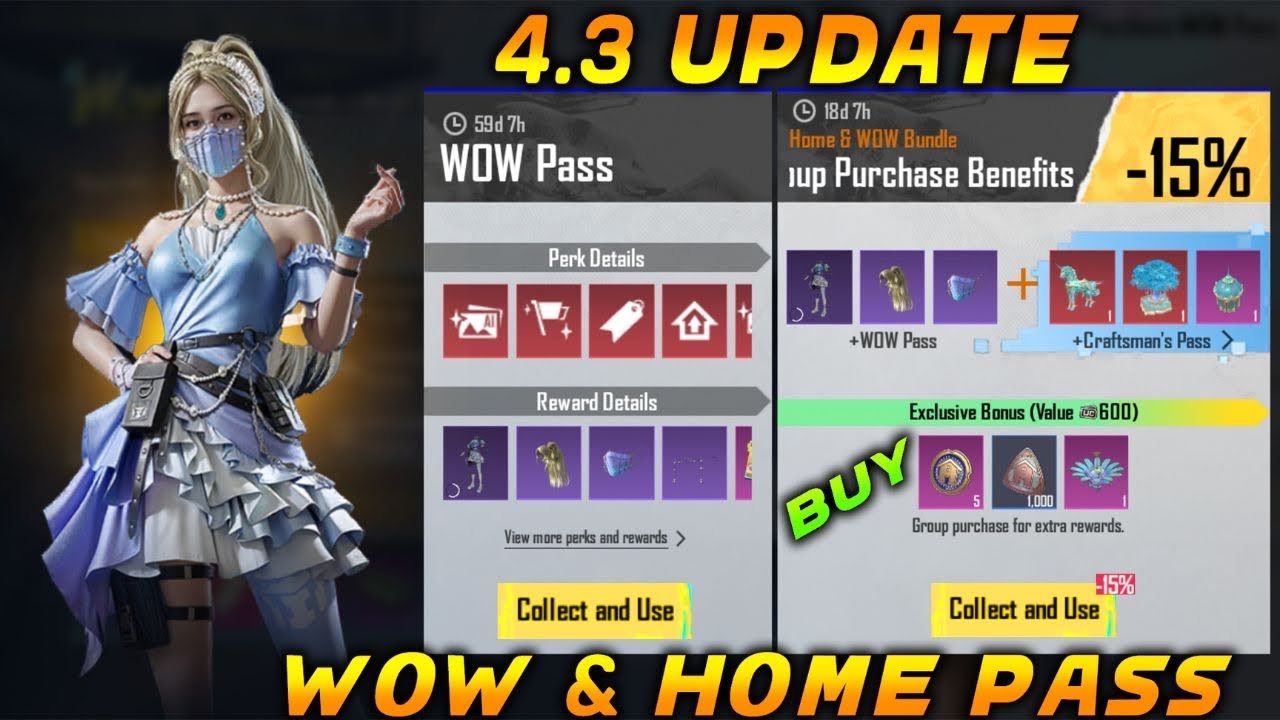 4.3 WOW PASS & HOME PASS PUBG MOBILE/BGMI | SEASON 4 WOW PASS ALL REWARDS 
