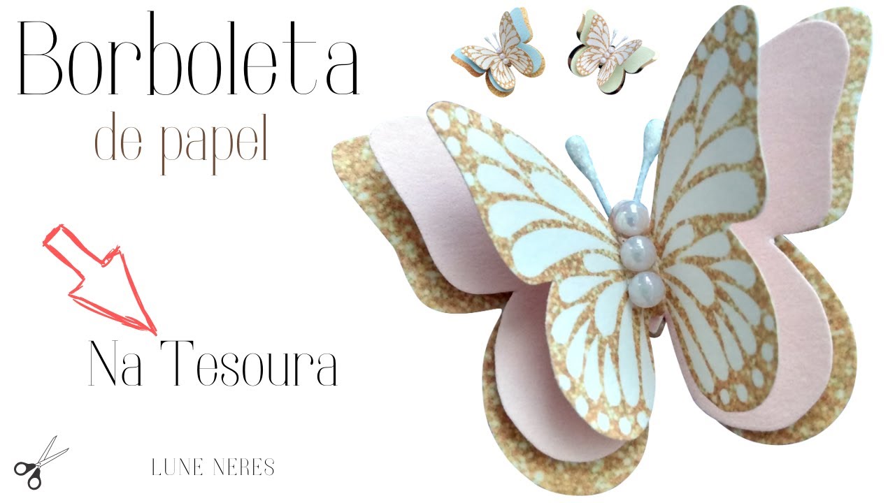 **NA TESOURA** Borboleta de papel em camadas