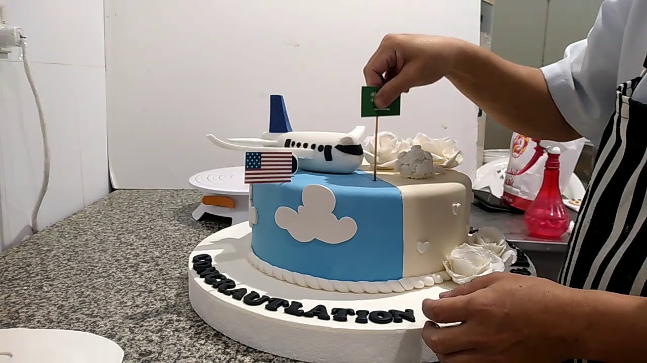 Easy 3D Airplane, Flowers Edible, Birthday Cake Topper