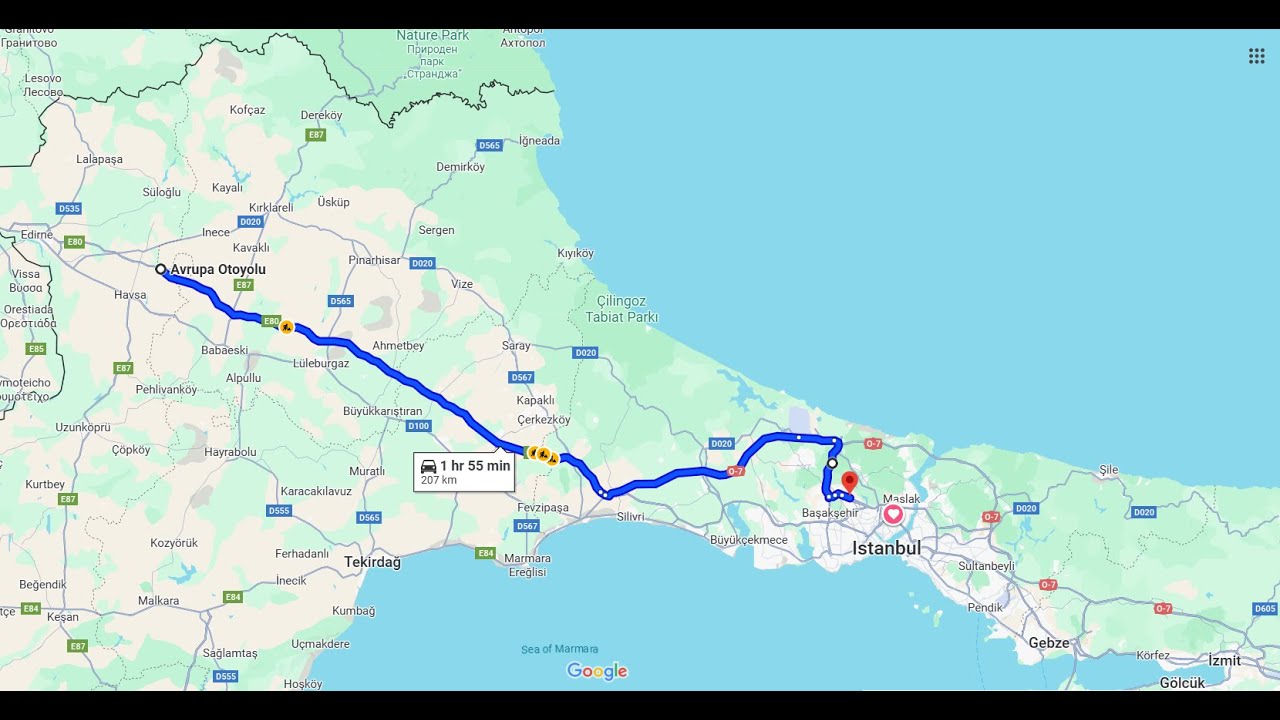 Edirne to Istanbul Road View..Kuzey Marmara-E80..Edirne'den İstanbul'a yolculuk esnasında manzara...