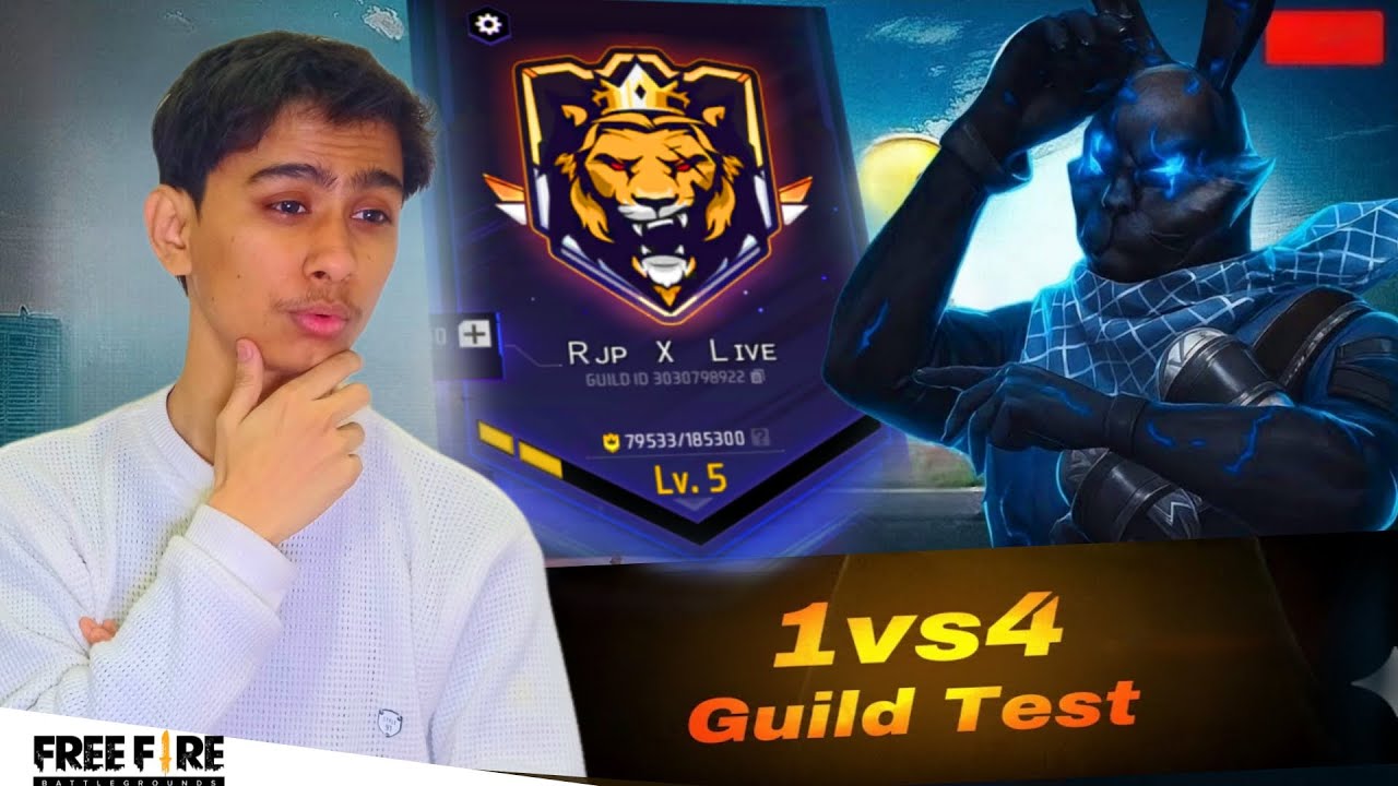 Free Fire Live Guild Test ⚠️ RXL GUILD TEST 1VS4 || Who Next Member 🤔