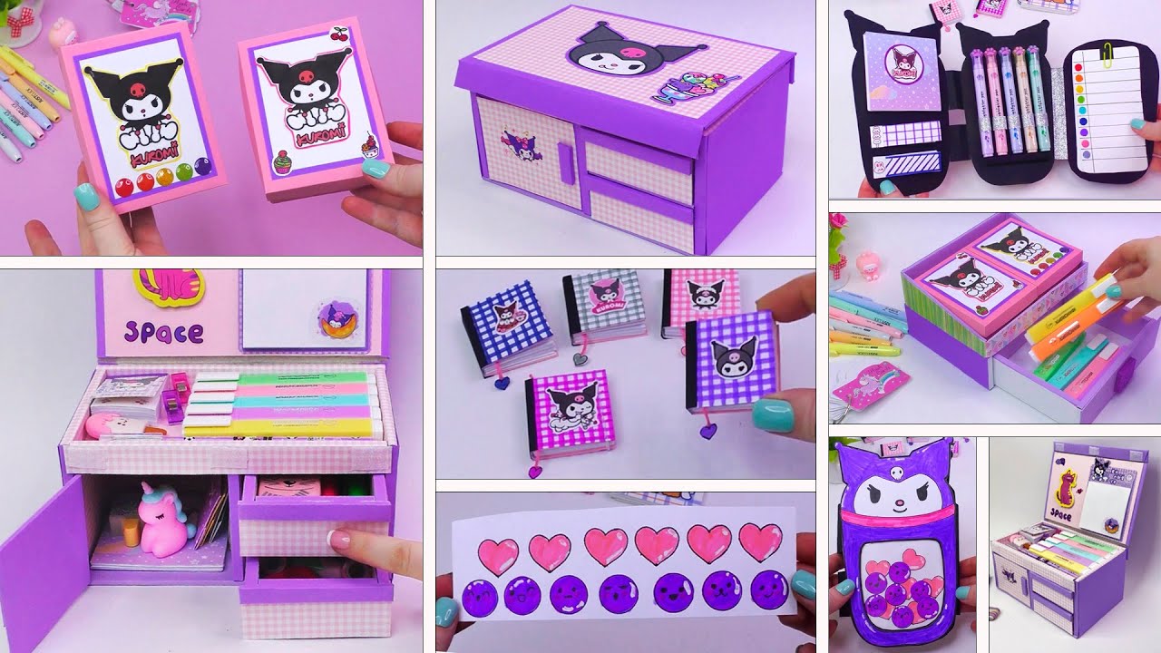 Kuromi crafts //DIY STATIONERY IDEAS - Back To School Hacks and Crafts