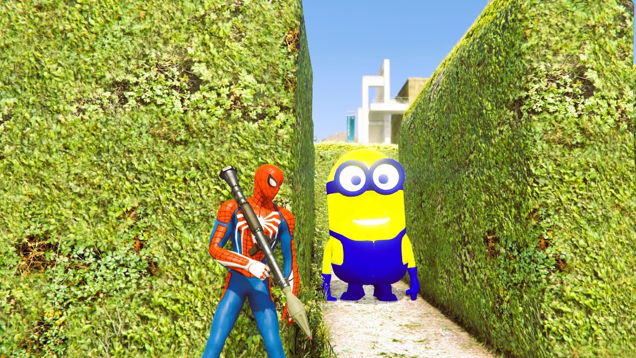 GTA 5: Spiderman Vs Minions Adventures Extreme Jumps & Fun Ragdoll EP- 1