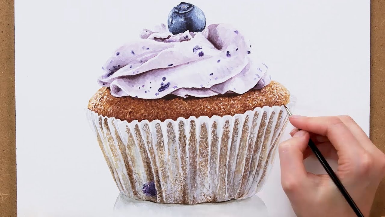 How to paint cupcake texture in watercolor with Anna Mason