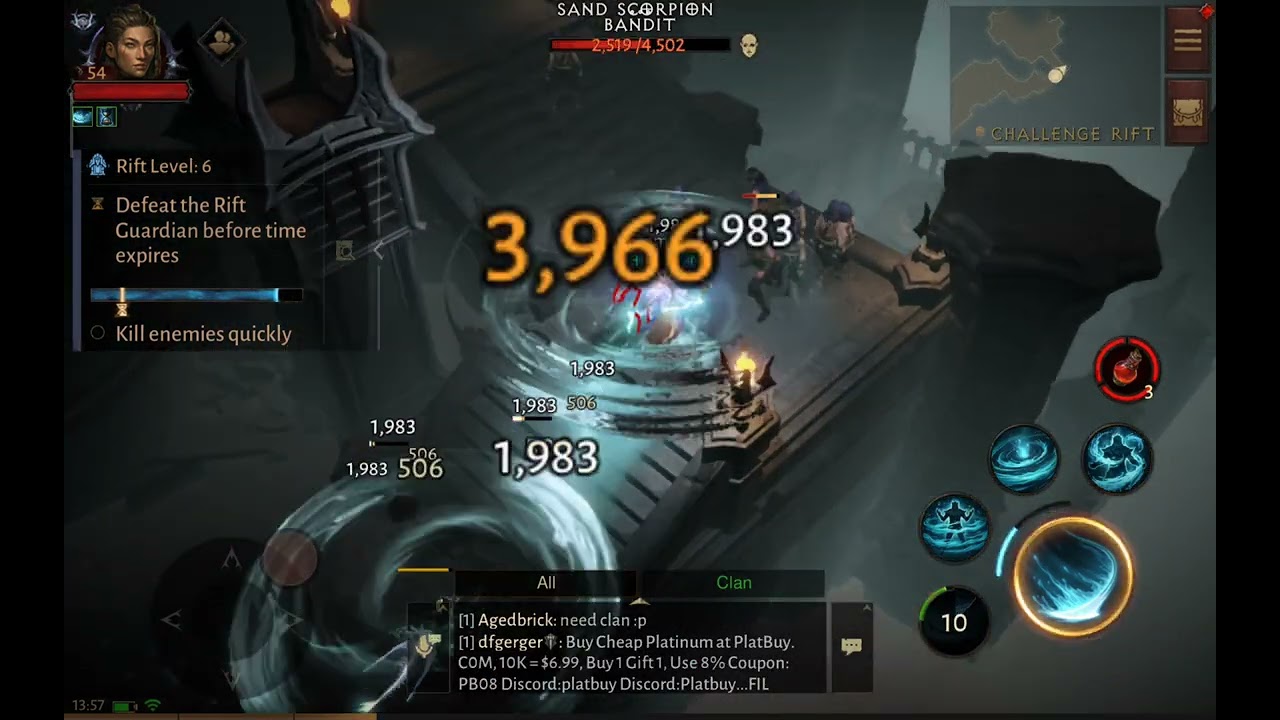 Diablo immortal สกิล เซิร์ฟบอร์ด อาชีพ Tempest