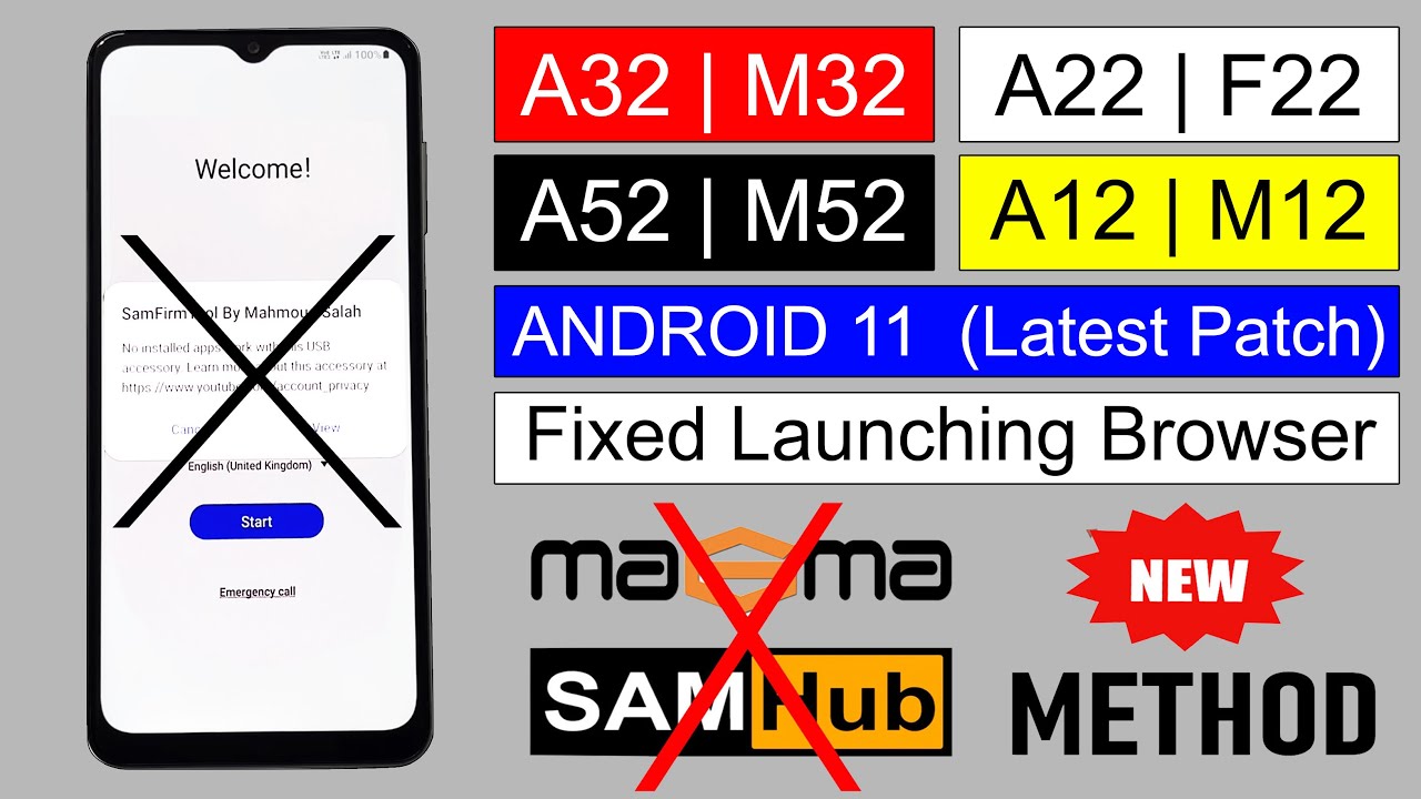A32/M32/A22/F22/A12/M12/A52/M52..SAMSUNG  ANDROID 11 FRP BYPASS | 2022 Latest Update (With Free Tool