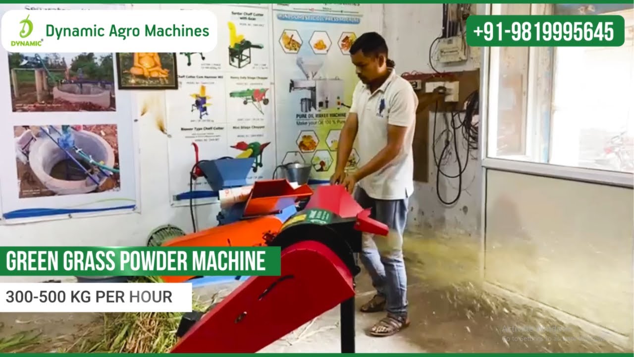 Dynamic Agro Machines Green Grass Power Machine - Efficiently Process 300-500 Kg per Hour