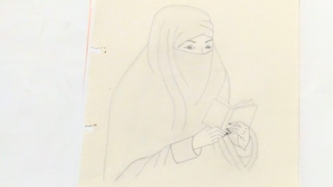 A beautiful women with Hijab art video live | Live women sketch making process | Bloom Muse Art