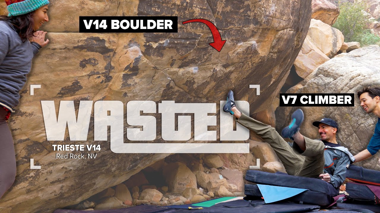 V7 Climber Tries a V14 Boulder - ft. Kai Whaley and more