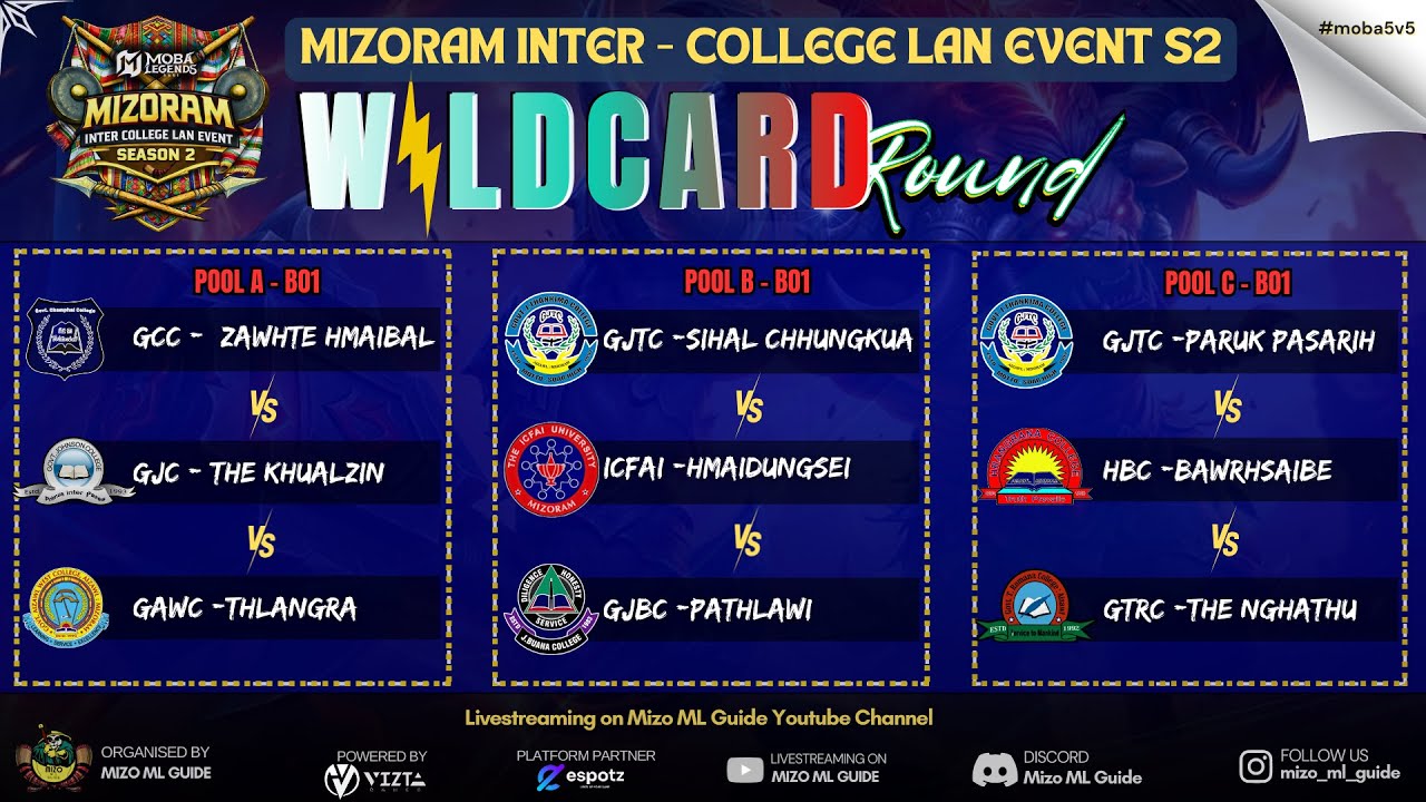 🔴Mizoram Inter-College LAN Event S2 | Wildcard Round | Day 1 | Moba Legends | #gaming #mobalegends