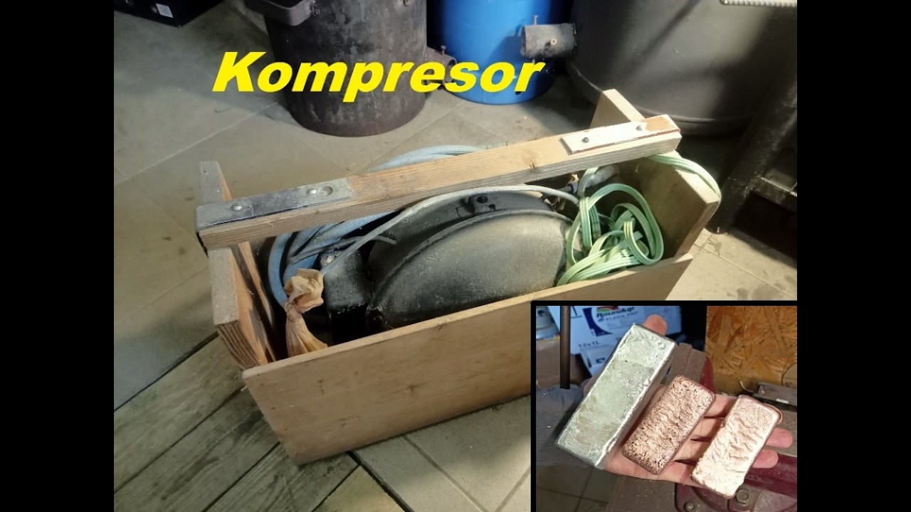 (60.) Kompresor domácí výroby. Měď a hliník. Tavení a slévání kovů. Copper and aluminium smelting.
