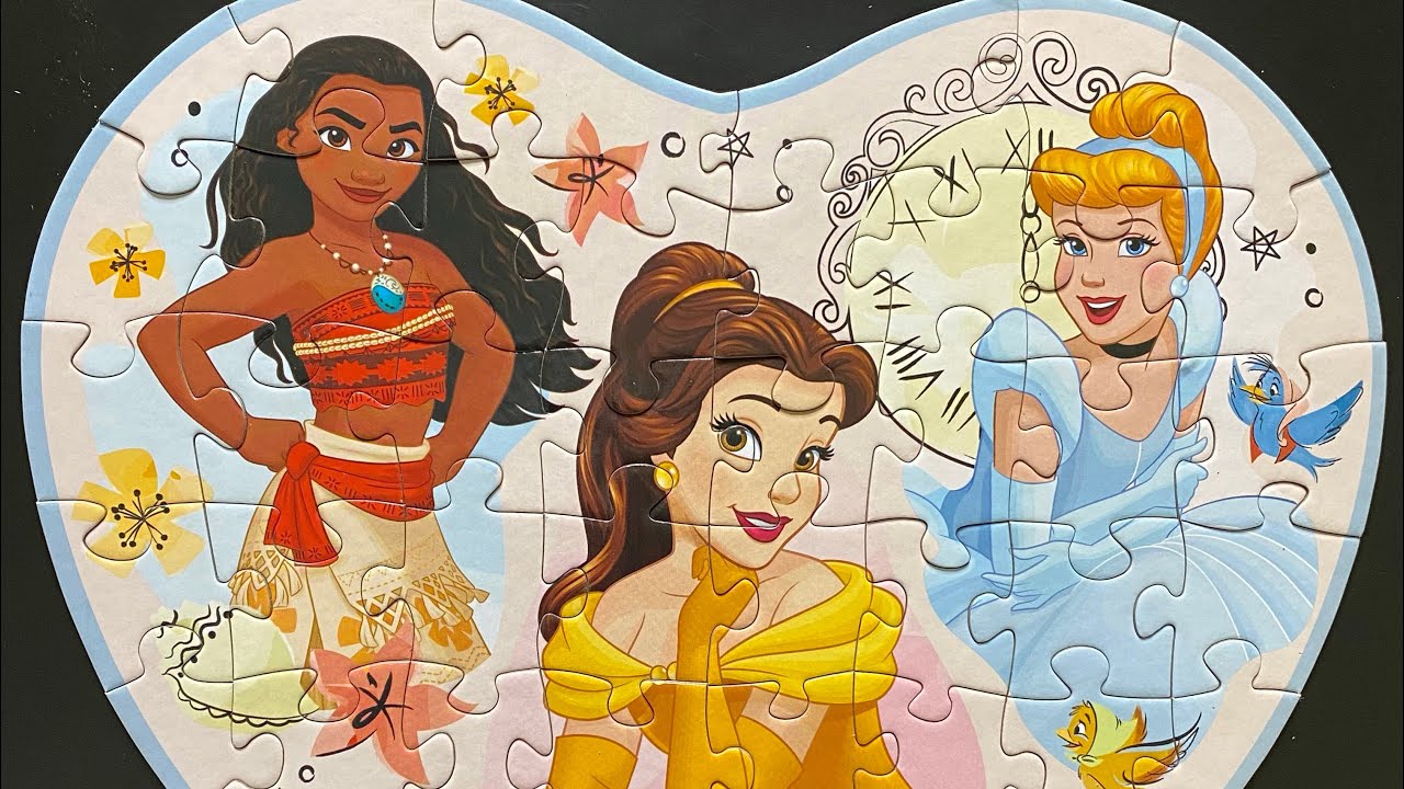 Disney princesses jigsaw puzzle video for kids and adults