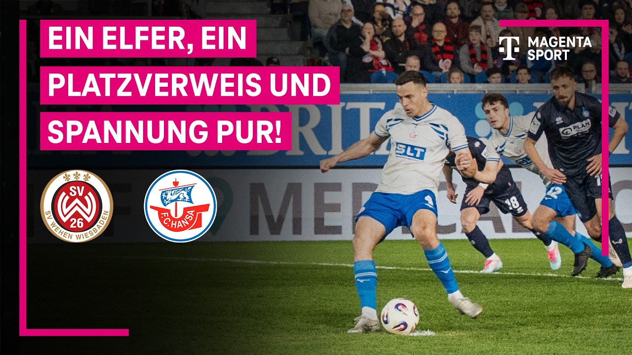 SV Wehen Wiesbaden - F.C. Hansa Rostock, Highlights mit Live-Kommentar | 3. Liga | MAGENTA SPORT