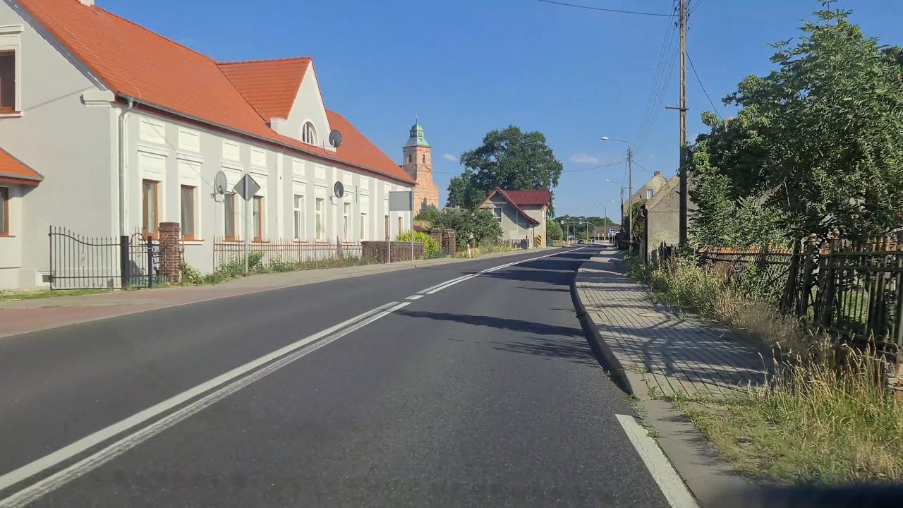 🇵🇱 Cybinka 2022, Polska. Drive Przejazd z Cybinka do Krosno Odrzańskie nad Odrą. Lubuskie. [4K]