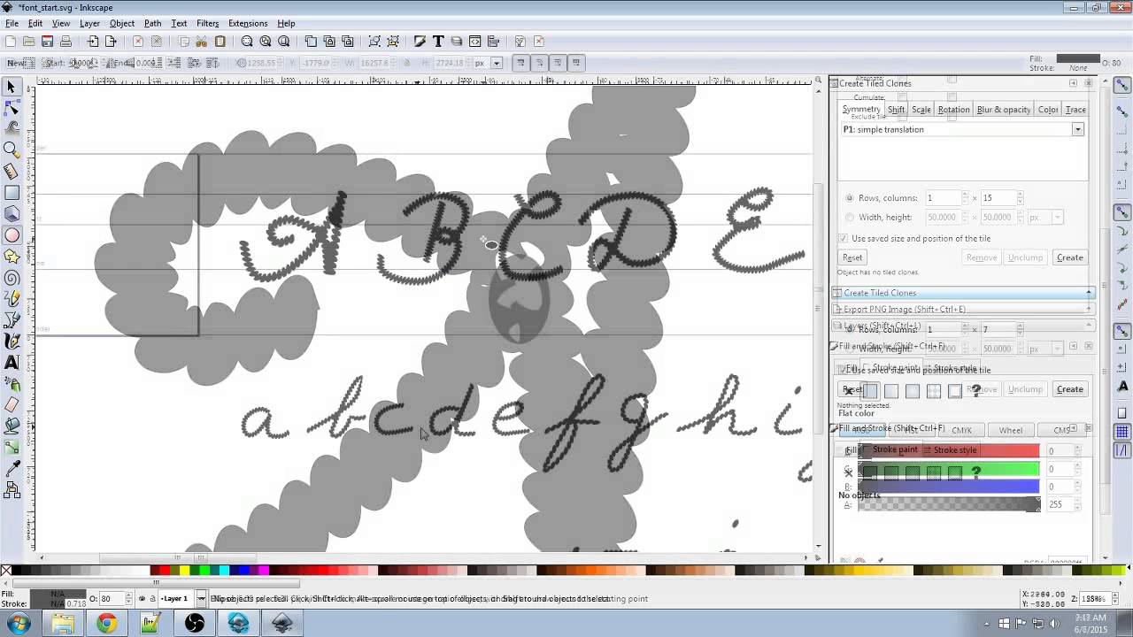 Making a handwritten yarn font.