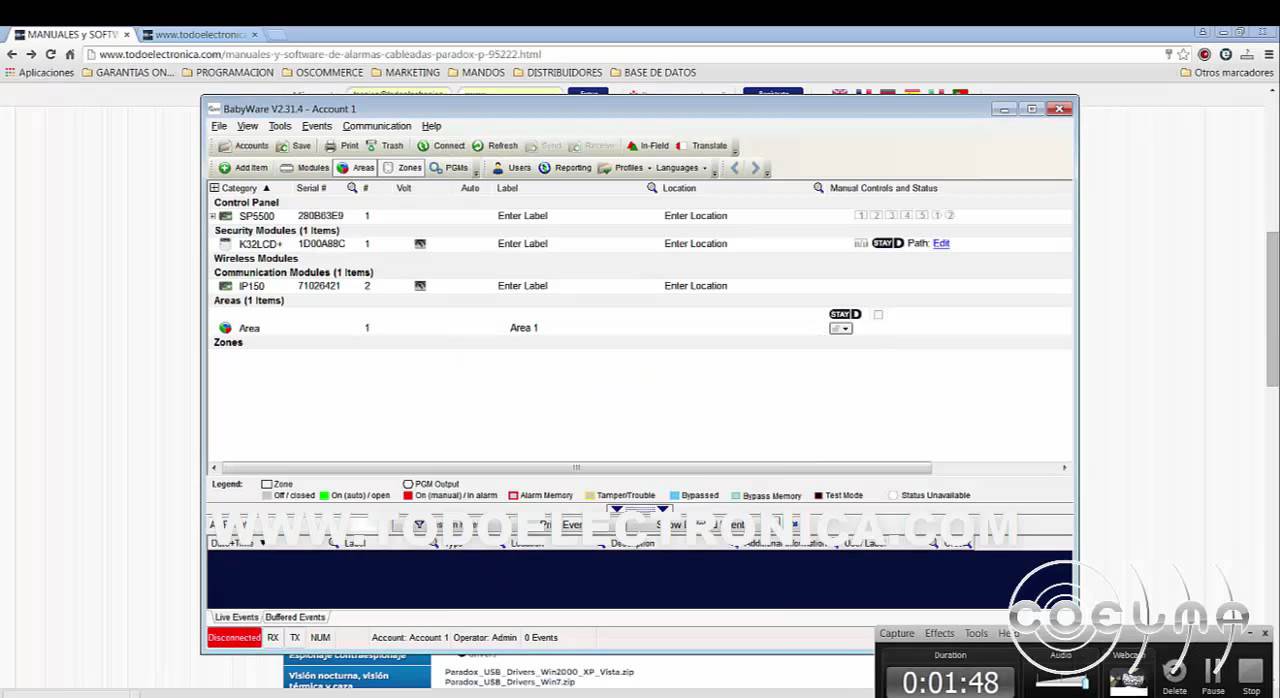 Configuracion de alarma paradox para conectar a babyware con IP150