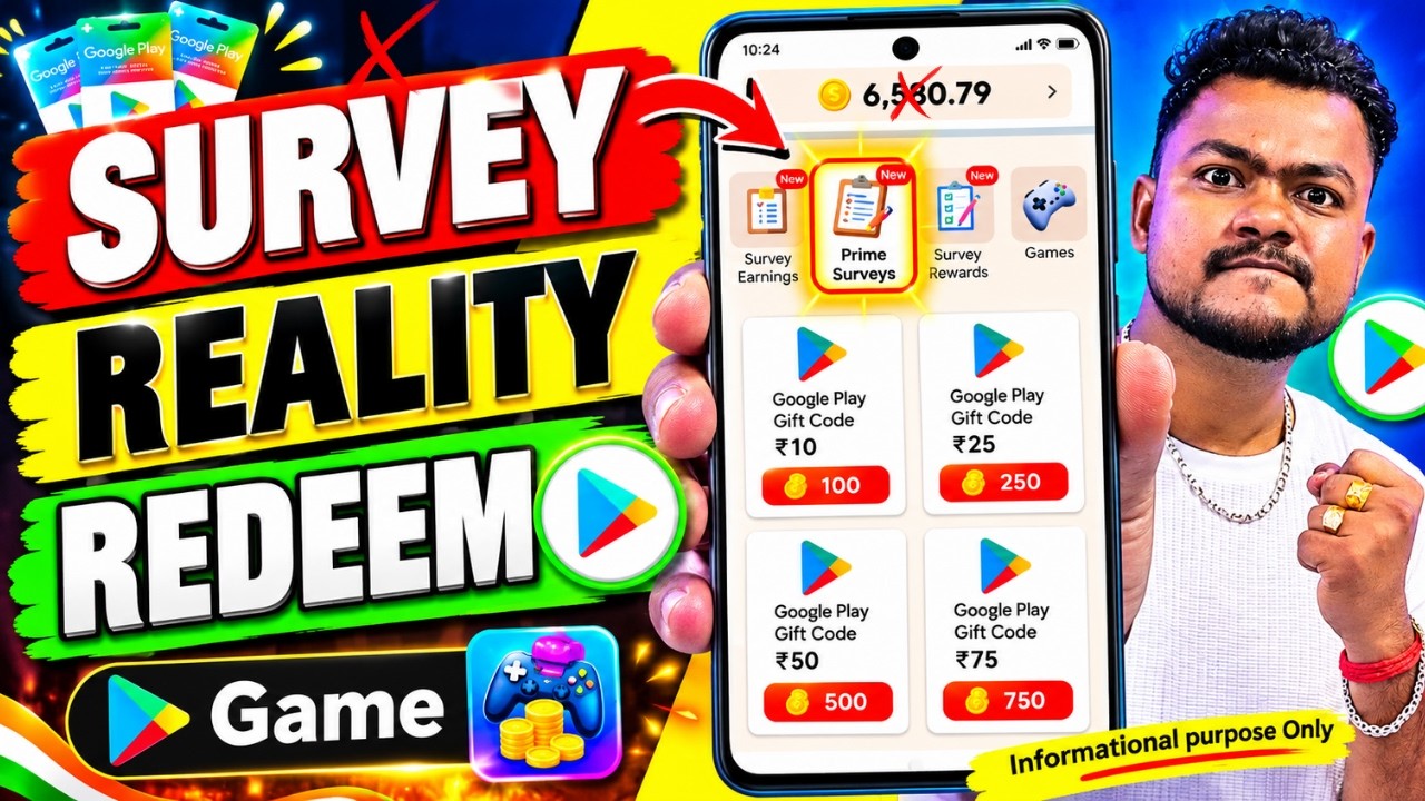 Survey Reward Reality | Honest Review | Google Play Redeem Code App | Redeem Code App Today