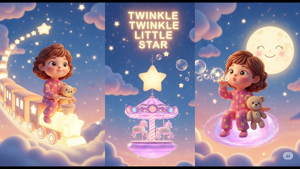 🌙Twinkle Twinkle Little Star Song for Kids | Bedtime Lullaby with Lyrics | Baby Sleep Music 2025