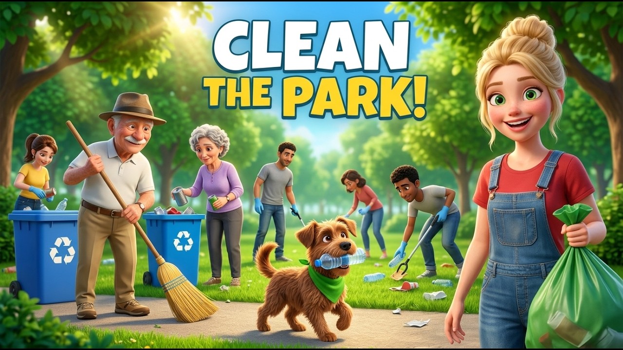 Emma’s Park Clean-Up Day 🌳 | Slow English Story For Listening (Level A2)