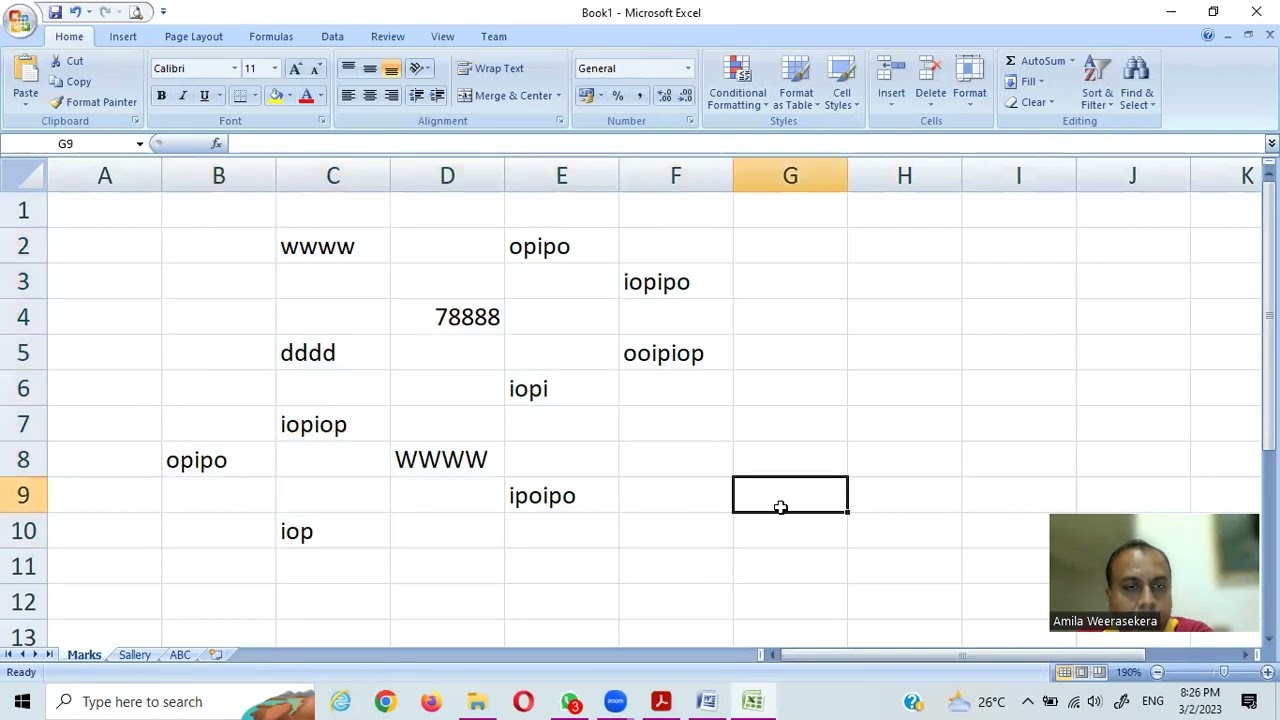 GIT Examination 2023 - MS Excel