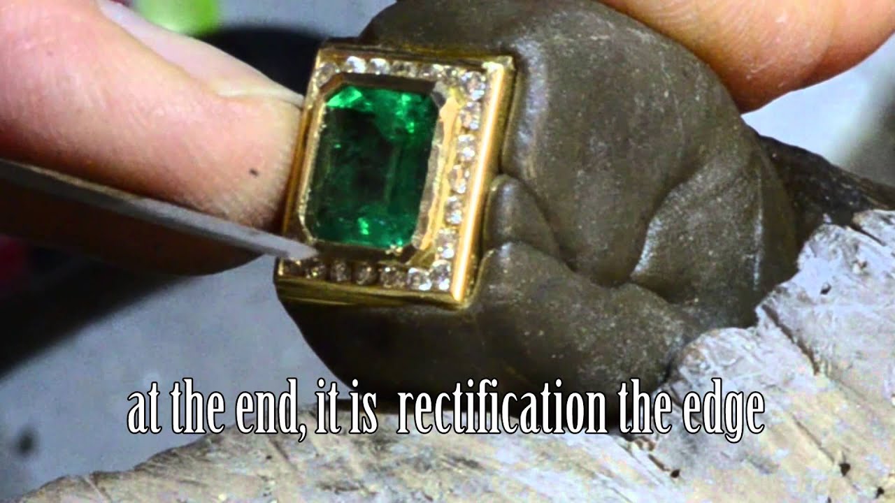 Embed a gem in the gold bezel setting