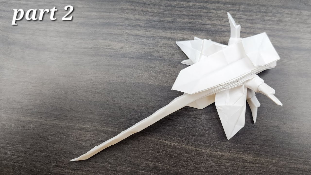 How to fold origami bee/bug on stick (fairy wand) part 2 (original)