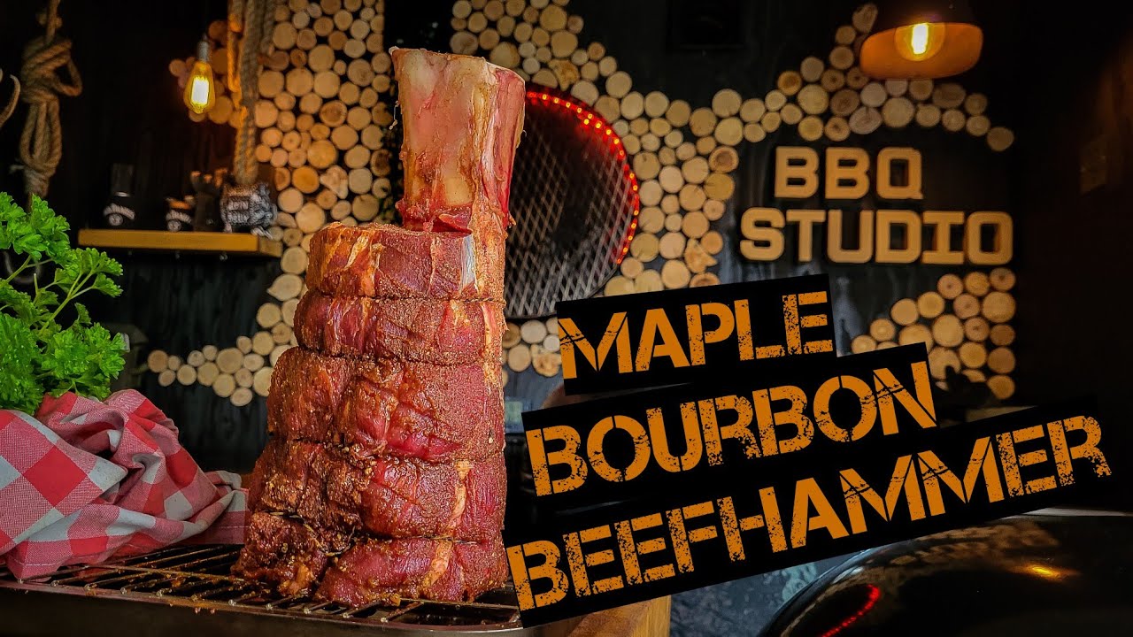 Gerookte beefhammer op de barbecue - weber e6