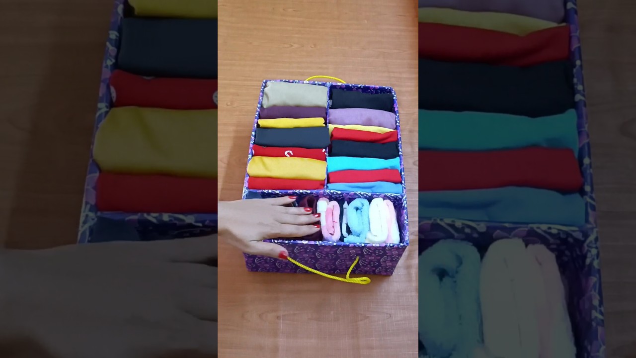 Cloth Organizer From Cardboard Box #clothorganizer #cardboardboxclothorganizer #shorts #shortsvideo
