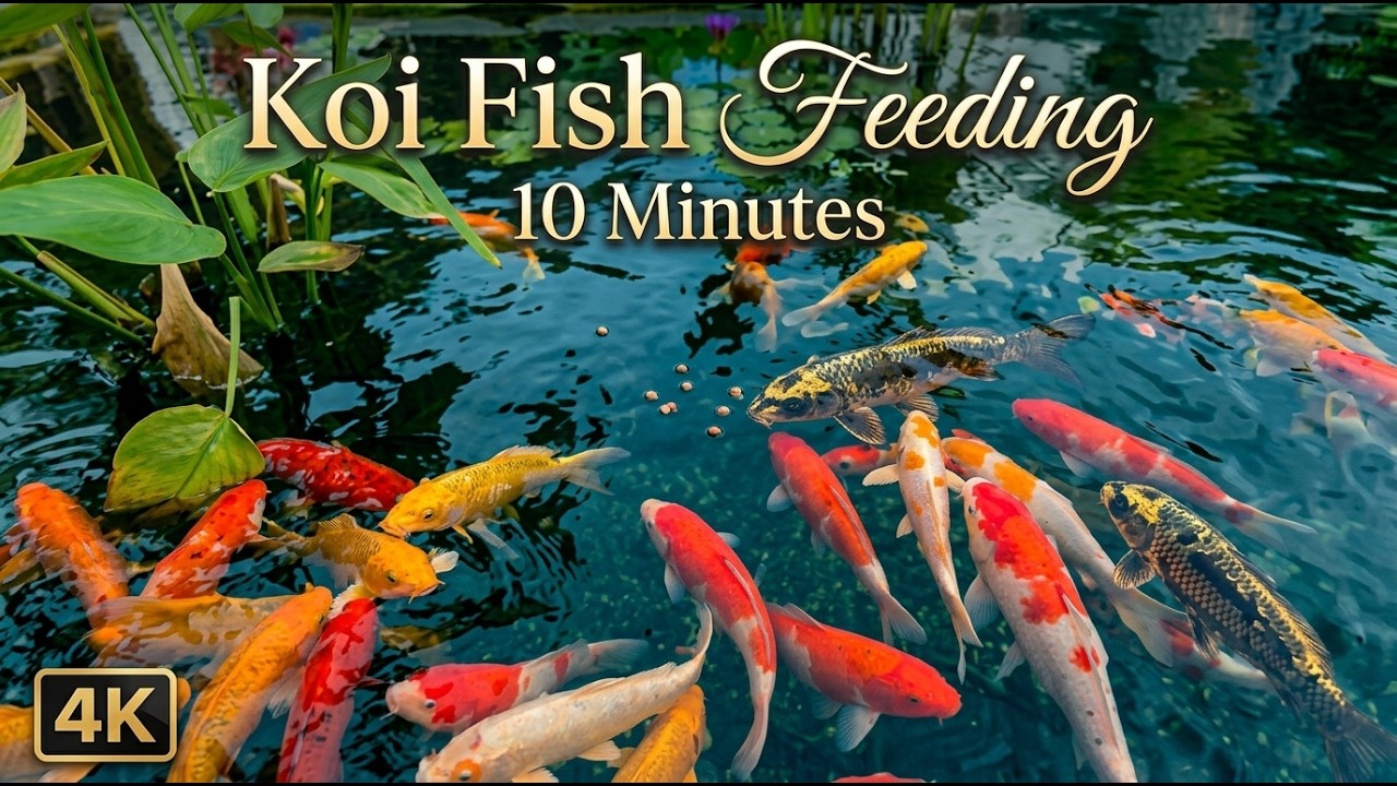 10 Minutes Zen Koi Fish Feeding – Calm & Peaceful Koi Pond