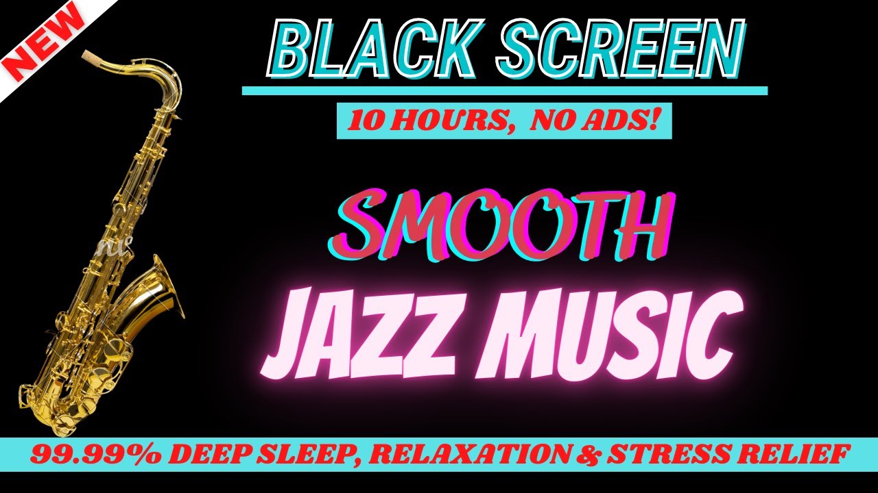 Smooth Jazz Black Screen | Sleep Music | Dark Screen 10 hours for Relaxing | Fairy Garden | Ambient