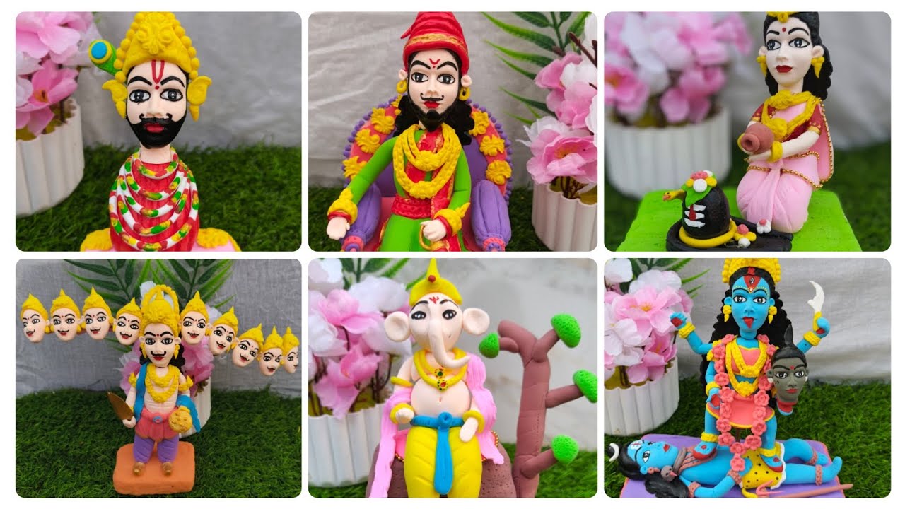 Khatu Shyam❤️Chhatrapati Shivaji Maharaj😍Parvatiji,Ravan,Ganesh🙏MaaKali idol making with clay#Video 