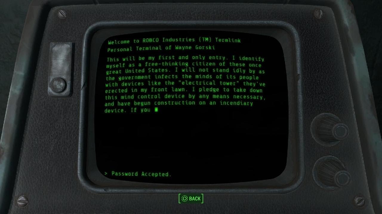 Fallout 4 PS5 Remastered gorski cabin personal terminal