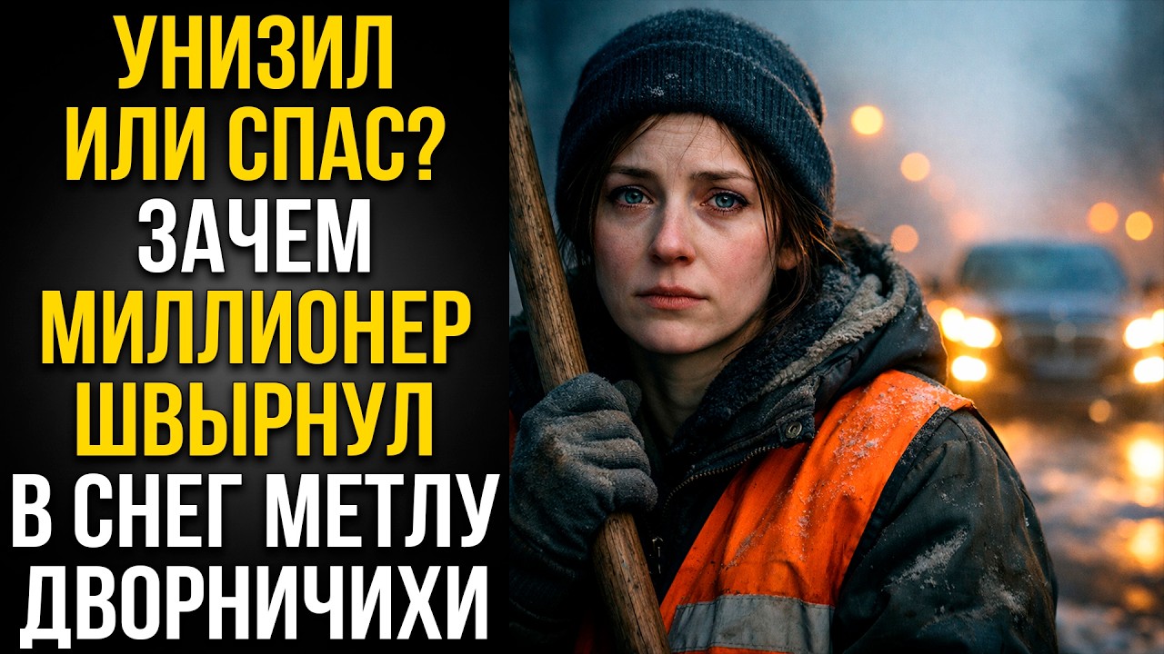 Унизил или спас? Зачем миллионер швырнул в снег метлу дворничихи.
