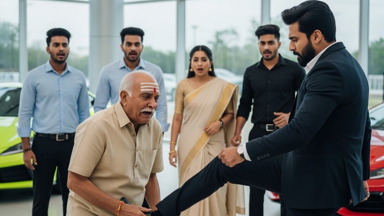  बूढ़ा व्यक्ति कार खरीदने के लिए शोरूम में गया।शोरूम वाले ने उसे लात मारकर भगा दिया।