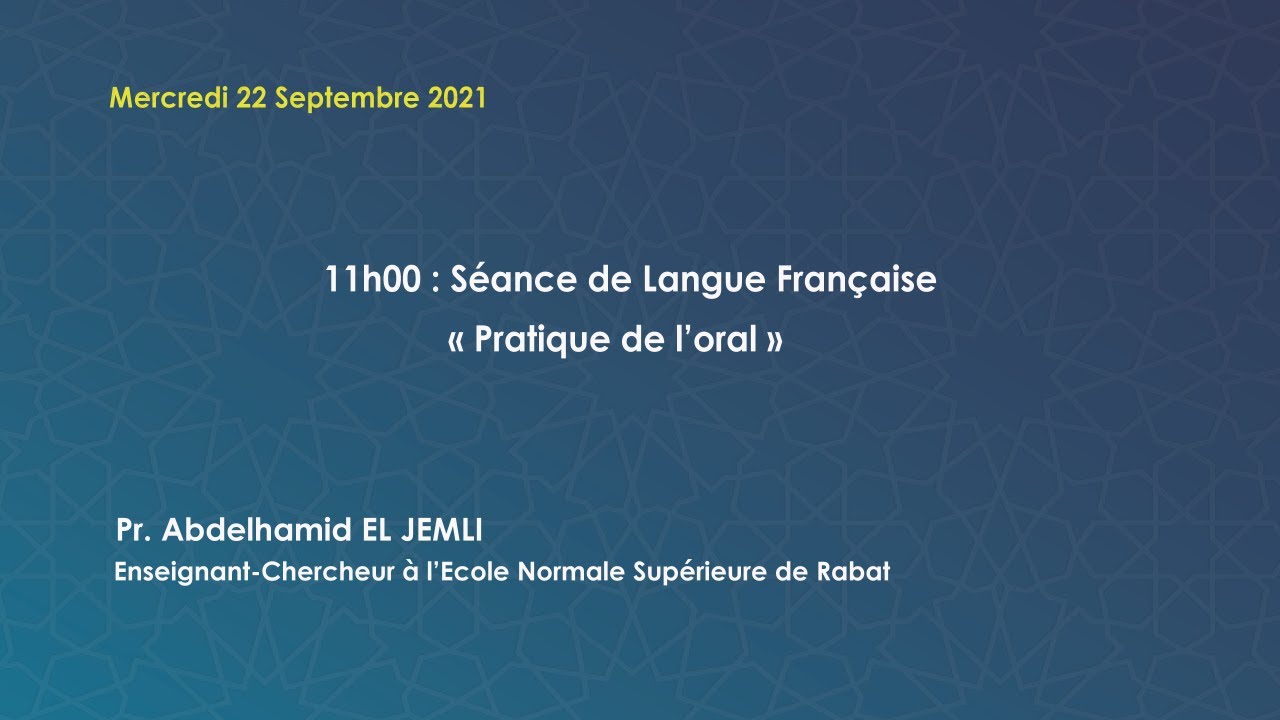 Séance de Langue Française: « Pratique de l’oral »