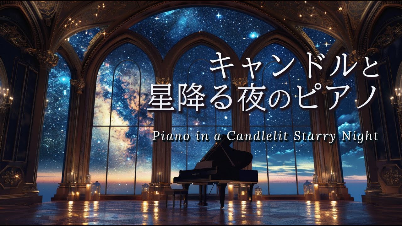【夜に聴く癒しピアノ】キャンドルと星降る夜のピアノ｜Healing Piano BGM｜1時間