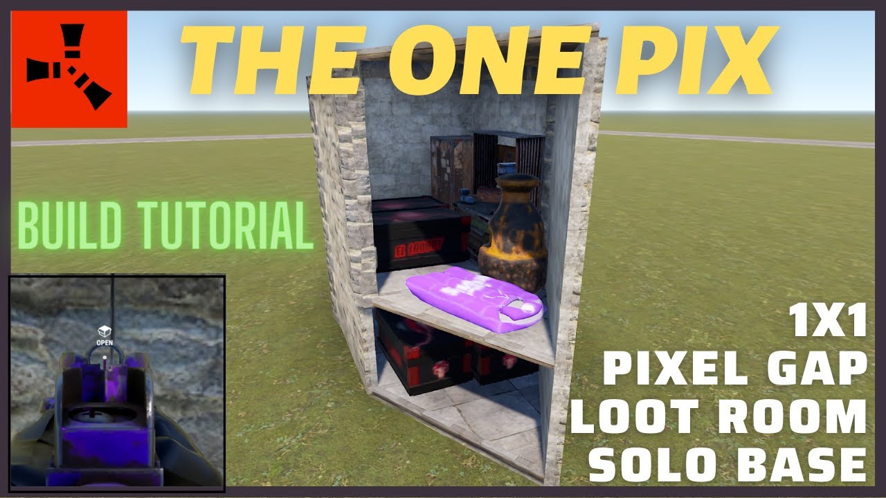 Smallest 1x1 Pixel Gap Loot Room Solo Base | Build Tutorial #Rust | Secure 2 Large Box Design